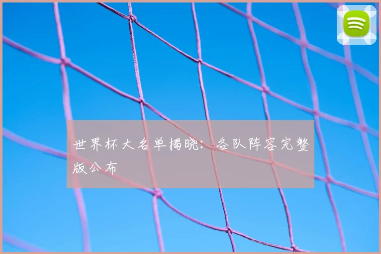 世界杯大名单揭晓：各队阵容完整版公布